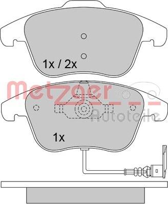 Metzger 1170289 - Bremžu uzliku kompl., Disku bremzes www.autospares.lv