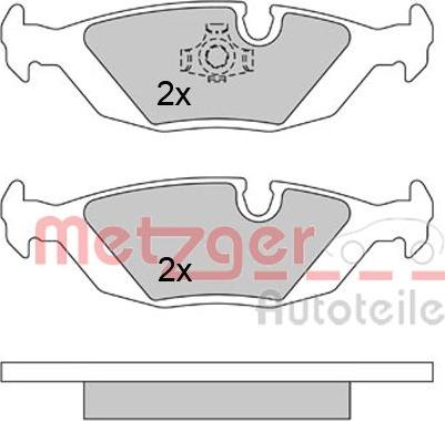 Metzger 1170284 - Brake Pad Set, disc brake www.autospares.lv