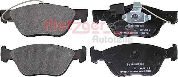 Metzger 1170285 - Тормозные колодки, дисковые, комплект www.autospares.lv