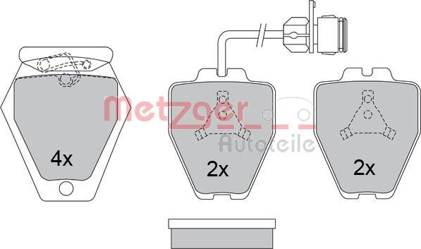 Metzger 1170280 - Тормозные колодки, дисковые, комплект www.autospares.lv