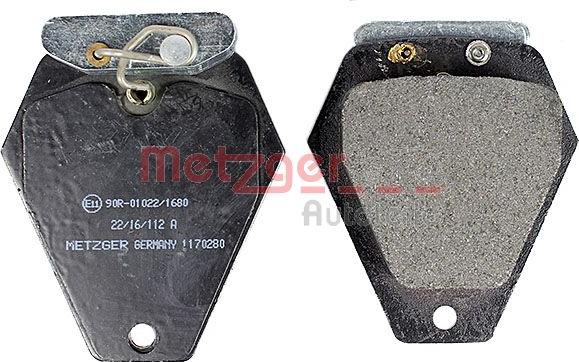 Metzger 1170280 - Тормозные колодки, дисковые, комплект www.autospares.lv