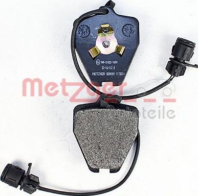 Metzger 1170280 - Тормозные колодки, дисковые, комплект www.autospares.lv