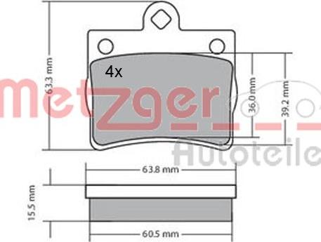 Metzger 1170239 - Bremžu uzliku kompl., Disku bremzes www.autospares.lv