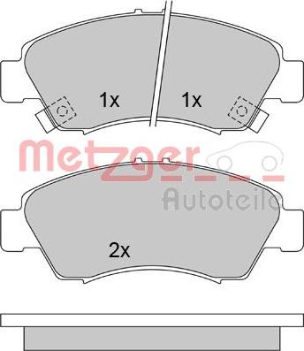 Metzger 1170230 - Brake Pad Set, disc brake www.autospares.lv