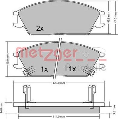 Metzger 1170224 - Bremžu uzliku kompl., Disku bremzes autospares.lv