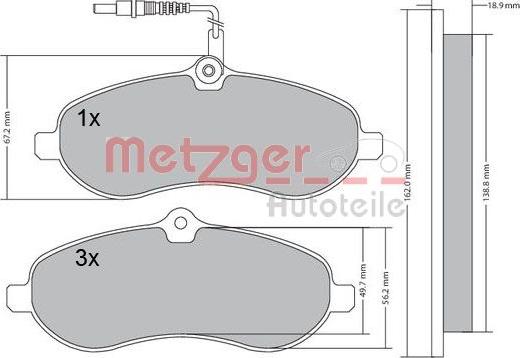 Metzger 1170228 - Bremžu uzliku kompl., Disku bremzes autospares.lv