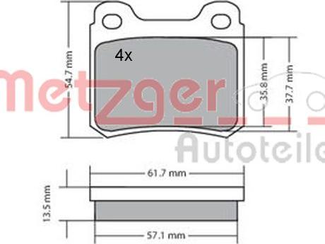 Metzger 1170223 - Bremžu uzliku kompl., Disku bremzes www.autospares.lv