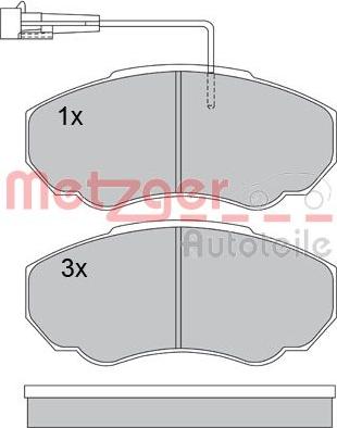 Metzger 1170227 - Тормозные колодки, дисковые, комплект www.autospares.lv