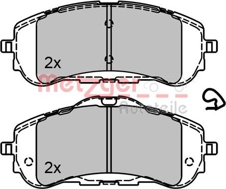 Metzger 1170795 - Bremžu uzliku kompl., Disku bremzes www.autospares.lv