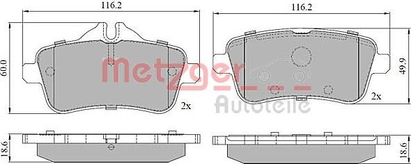 Metzger 1170786 - Bremžu uzliku kompl., Disku bremzes autospares.lv