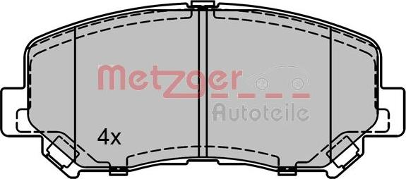 Metzger 1170788 - Тормозные колодки, дисковые, комплект www.autospares.lv