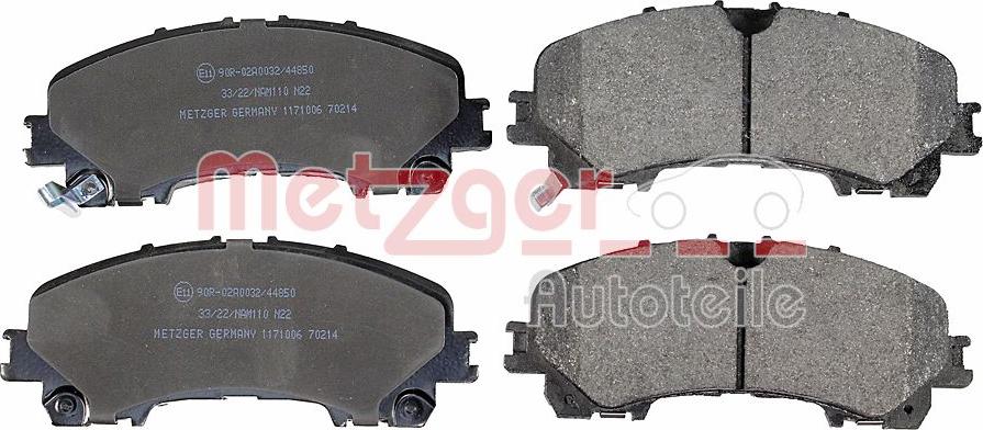 Metzger 1171006 - Bremžu uzliku kompl., Disku bremzes www.autospares.lv