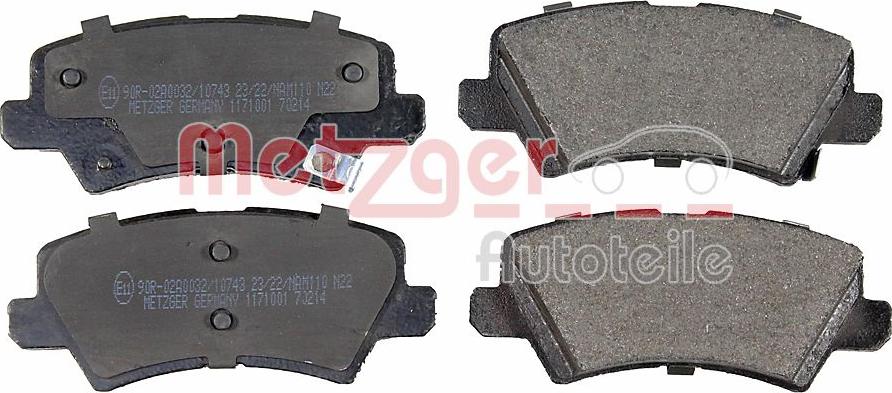 Metzger 1171001 - Bremžu uzliku kompl., Disku bremzes www.autospares.lv