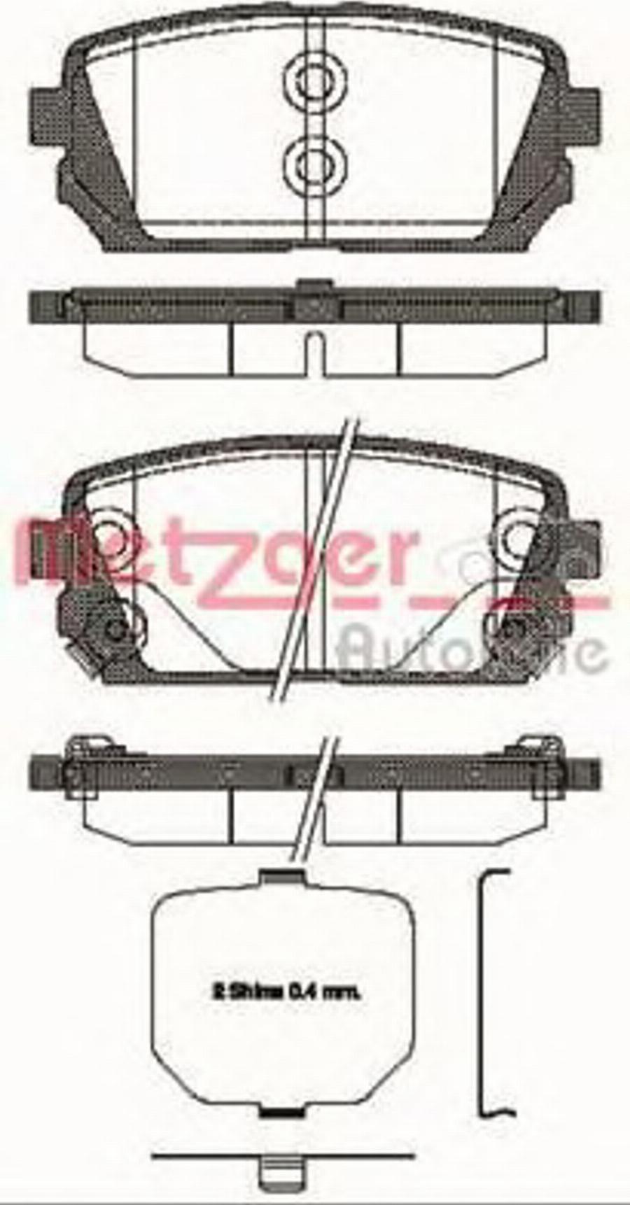 Metzger 1303.02 - Bremžu uzliku kompl., Disku bremzes autospares.lv