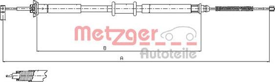 Metzger 12.0704 - Trose, Stāvbremžu sistēma www.autospares.lv