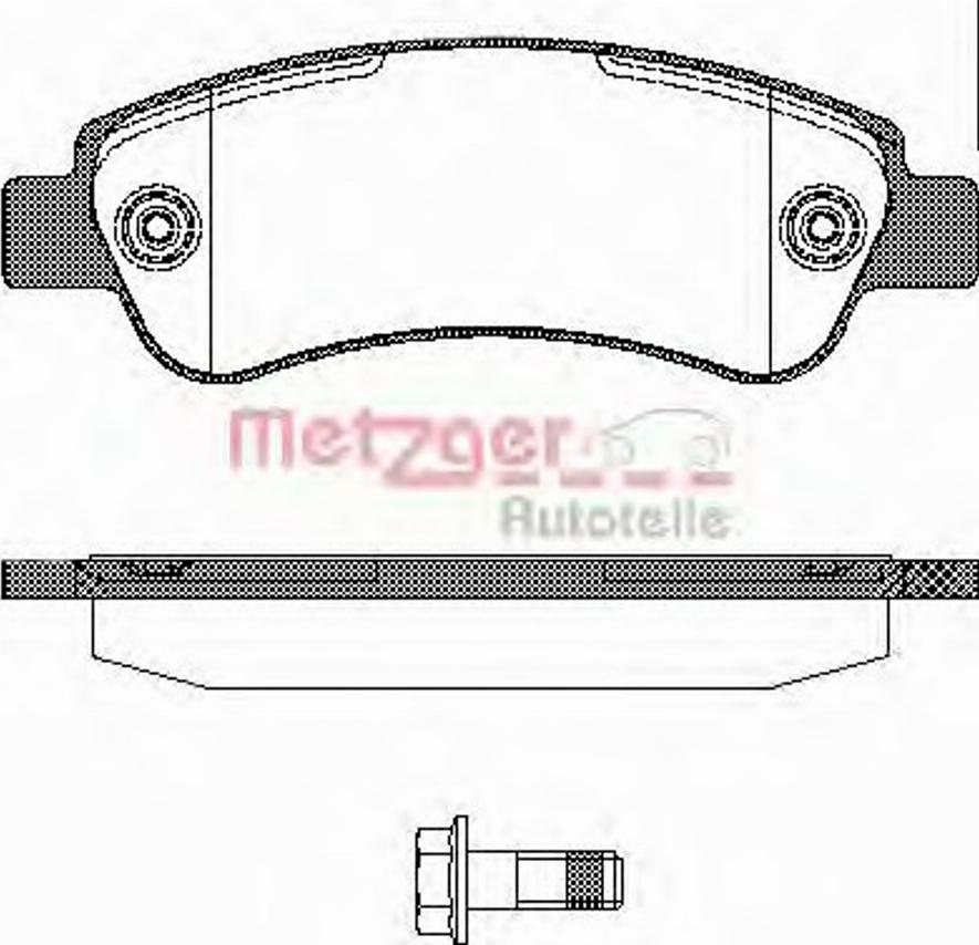 Metzger 1238.00 - Тормозные колодки, дисковые, комплект www.autospares.lv