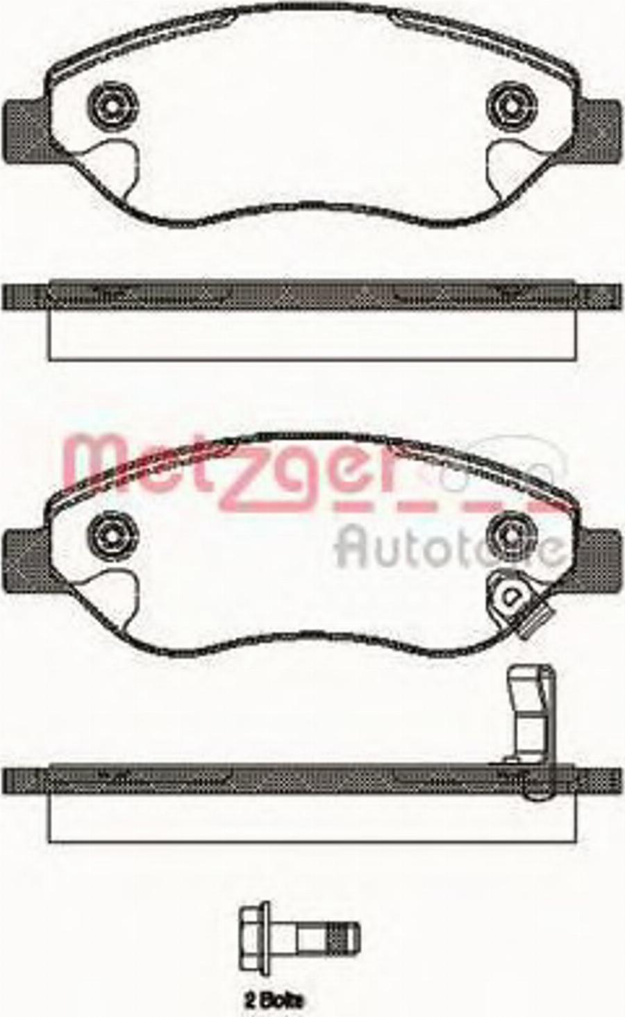 Metzger 1276.01 - Тормозные колодки, дисковые, комплект www.autospares.lv