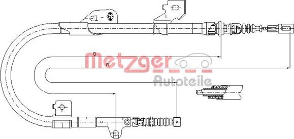 Metzger 17.0114 - Trose, Stāvbremžu sistēma www.autospares.lv