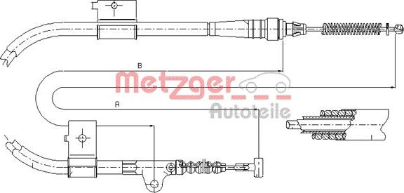 Metzger 17.0332 - Trose, Stāvbremžu sistēma www.autospares.lv