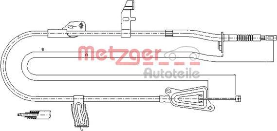 Metzger 17.0247 - Trose, Stāvbremžu sistēma www.autospares.lv