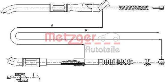 Metzger 17.1297 - Trose, Stāvbremžu sistēma www.autospares.lv