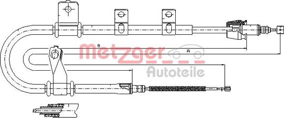 Metzger 17.2561 - Trose, Stāvbremžu sistēma www.autospares.lv