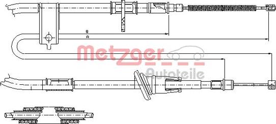 Metzger 17.2519 - Trose, Stāvbremžu sistēma www.autospares.lv