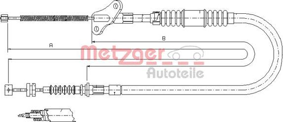 Metzger 17.2722 - Trose, Stāvbremžu sistēma www.autospares.lv