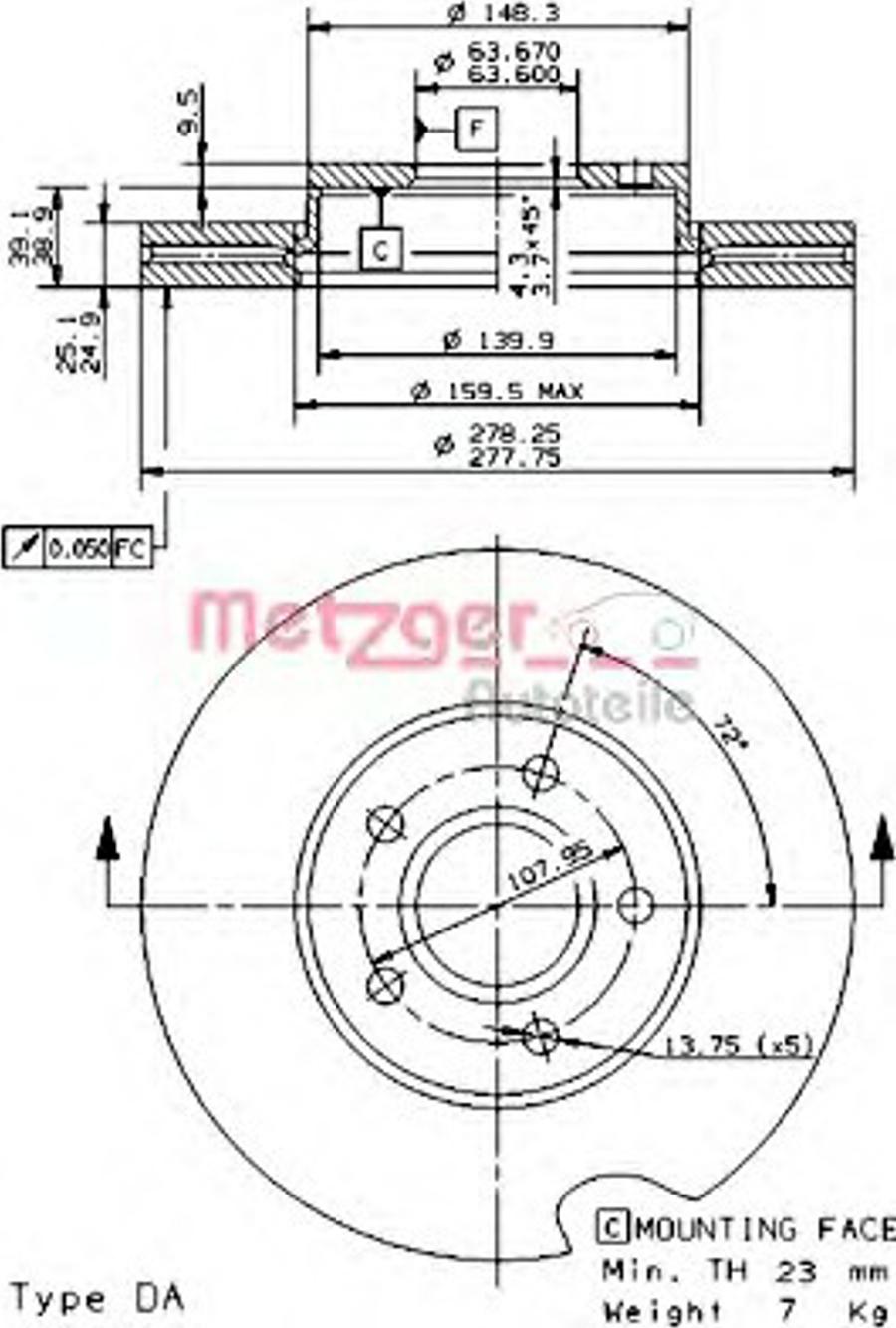 Metzger 24919V - Bremžu diski www.autospares.lv