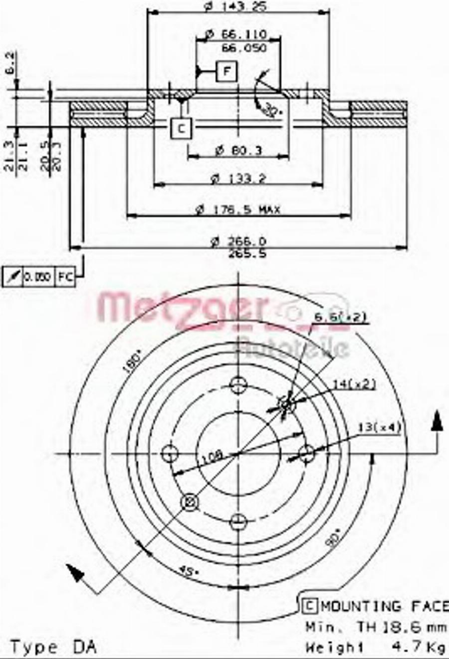 Metzger 24914E - Bremžu diski www.autospares.lv