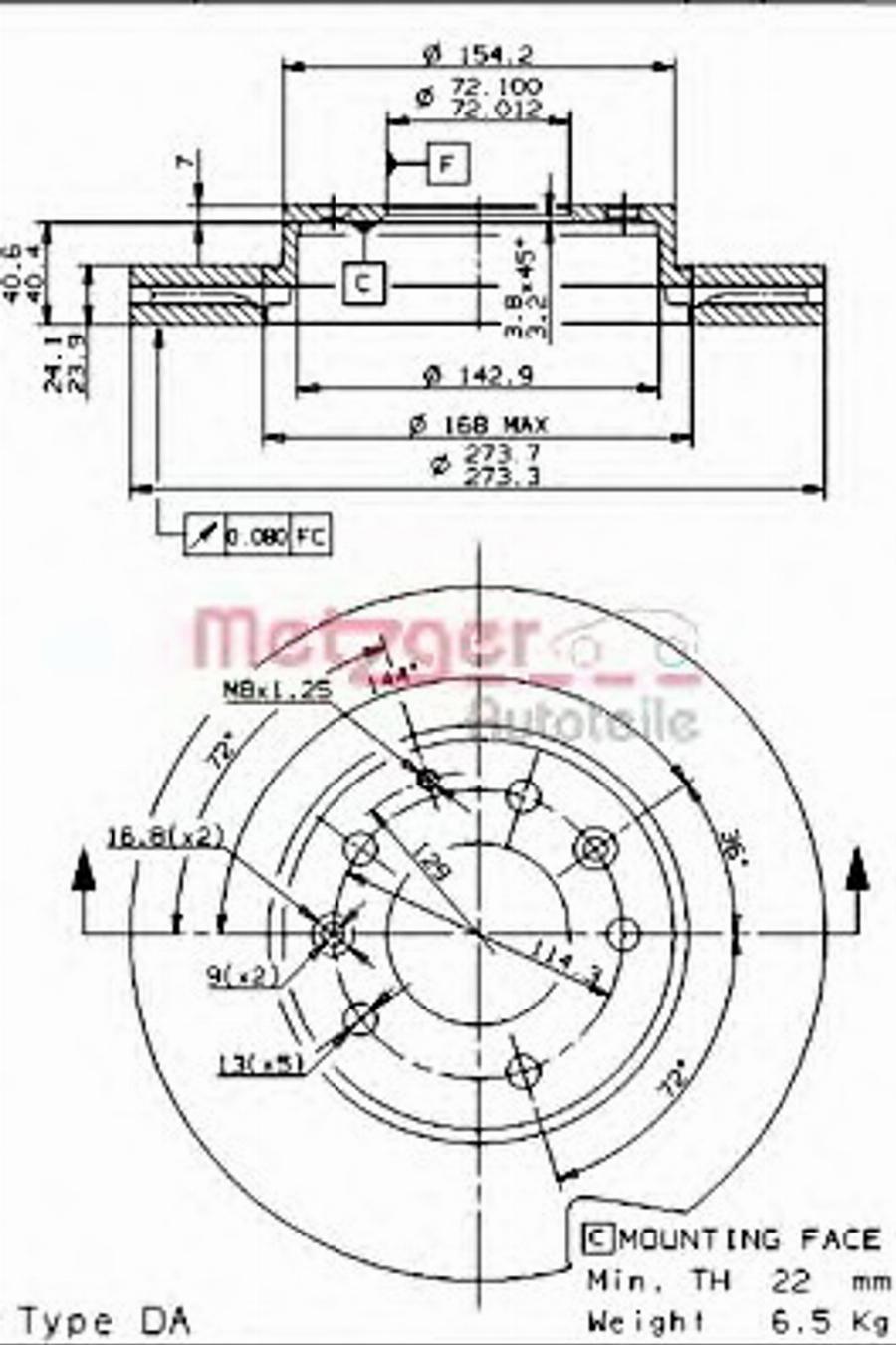 Metzger 24935E - Bremžu diski www.autospares.lv