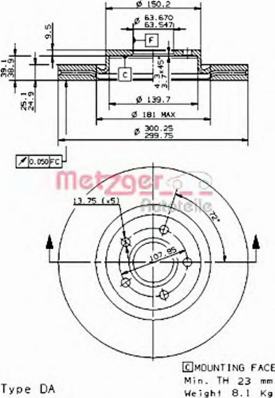 Metzger 24925V - Bremžu diski www.autospares.lv