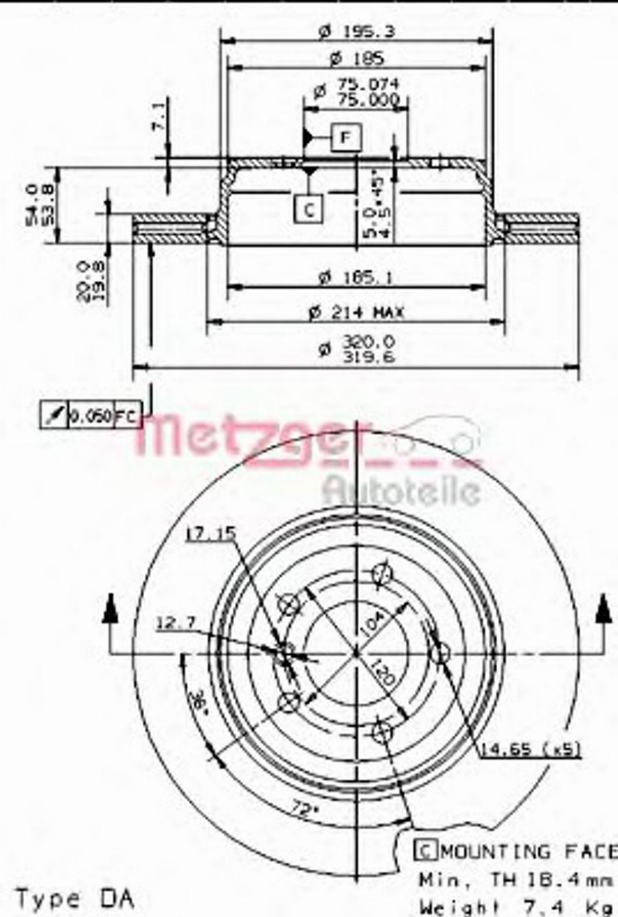 Metzger 24926 V - Bremžu diski www.autospares.lv