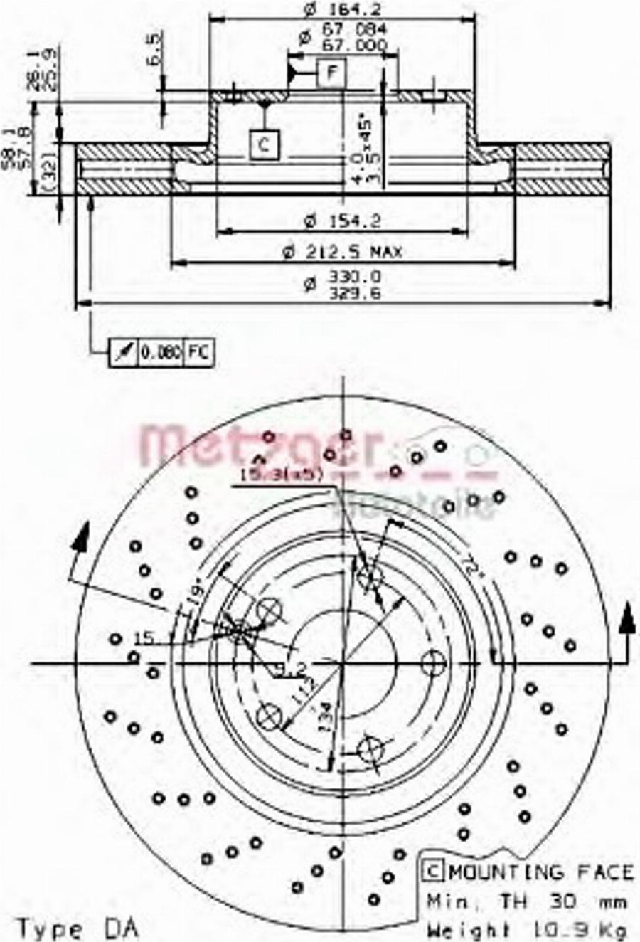 Metzger 24975 - Bremžu diski www.autospares.lv