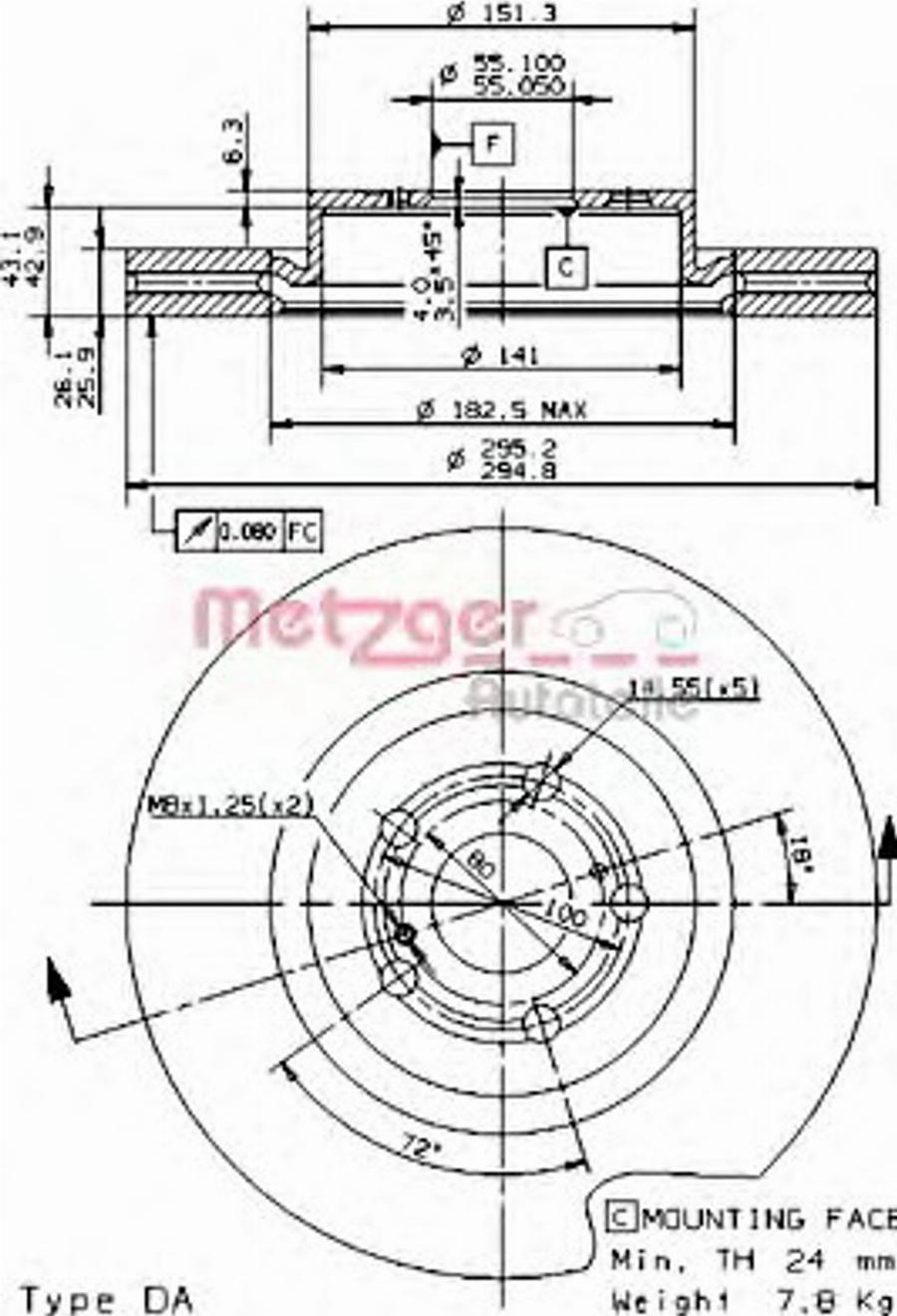 Metzger 24972 - Bremžu diski www.autospares.lv