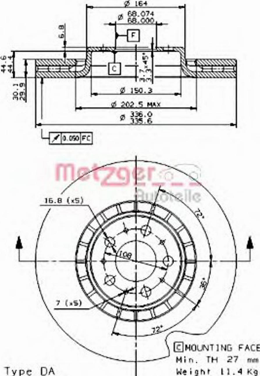 Metzger 24977 - Bremžu diski www.autospares.lv