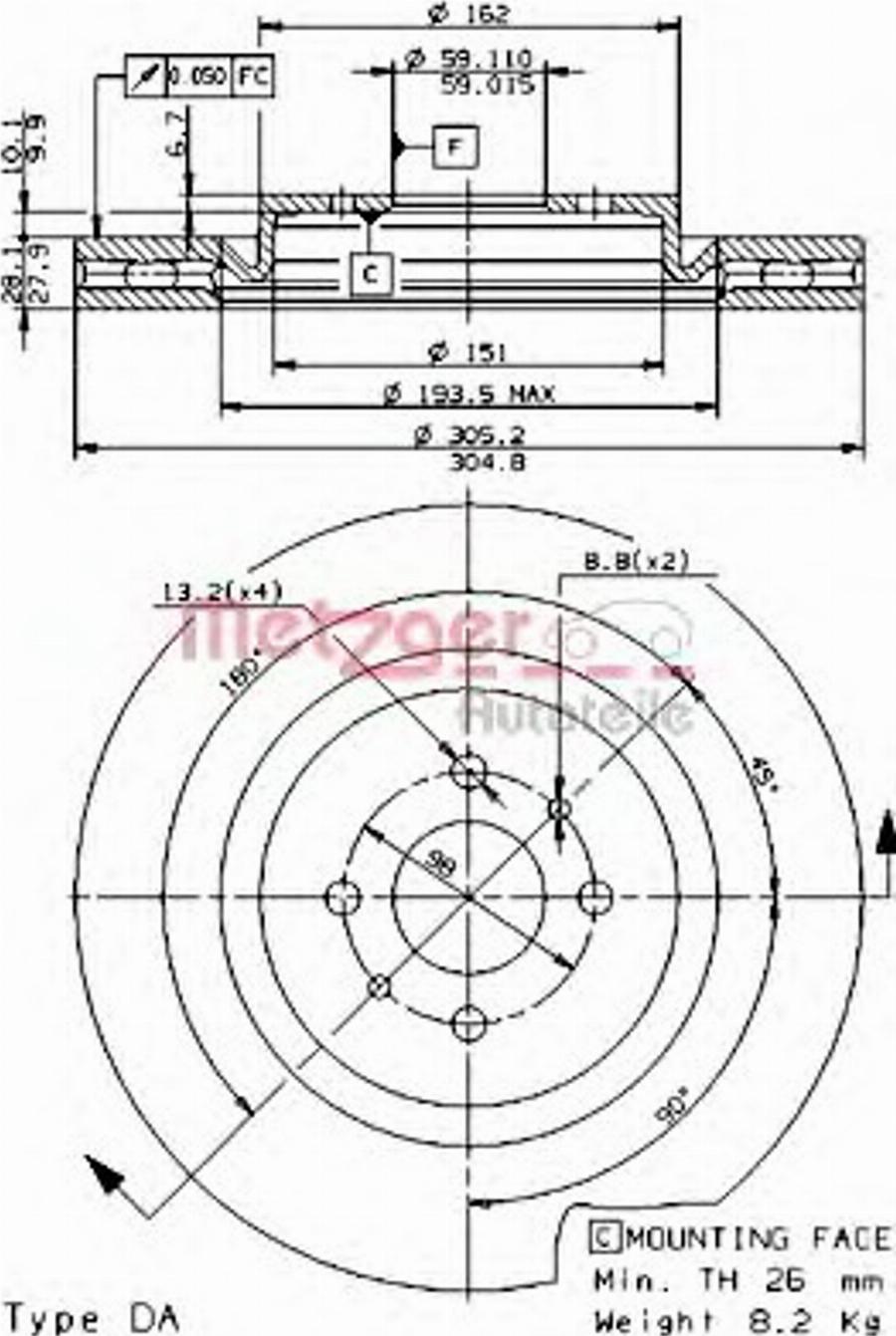 Metzger 24697V - Bremžu diski www.autospares.lv