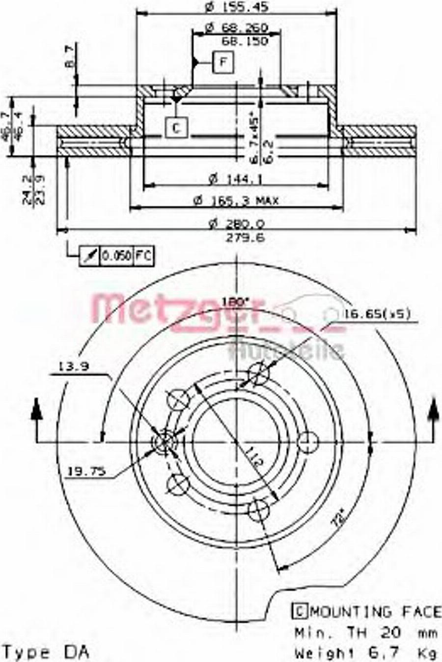 Metzger 24689E - Bremžu diski www.autospares.lv