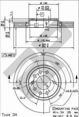 Metzger 24844 V - Bremžu diski www.autospares.lv