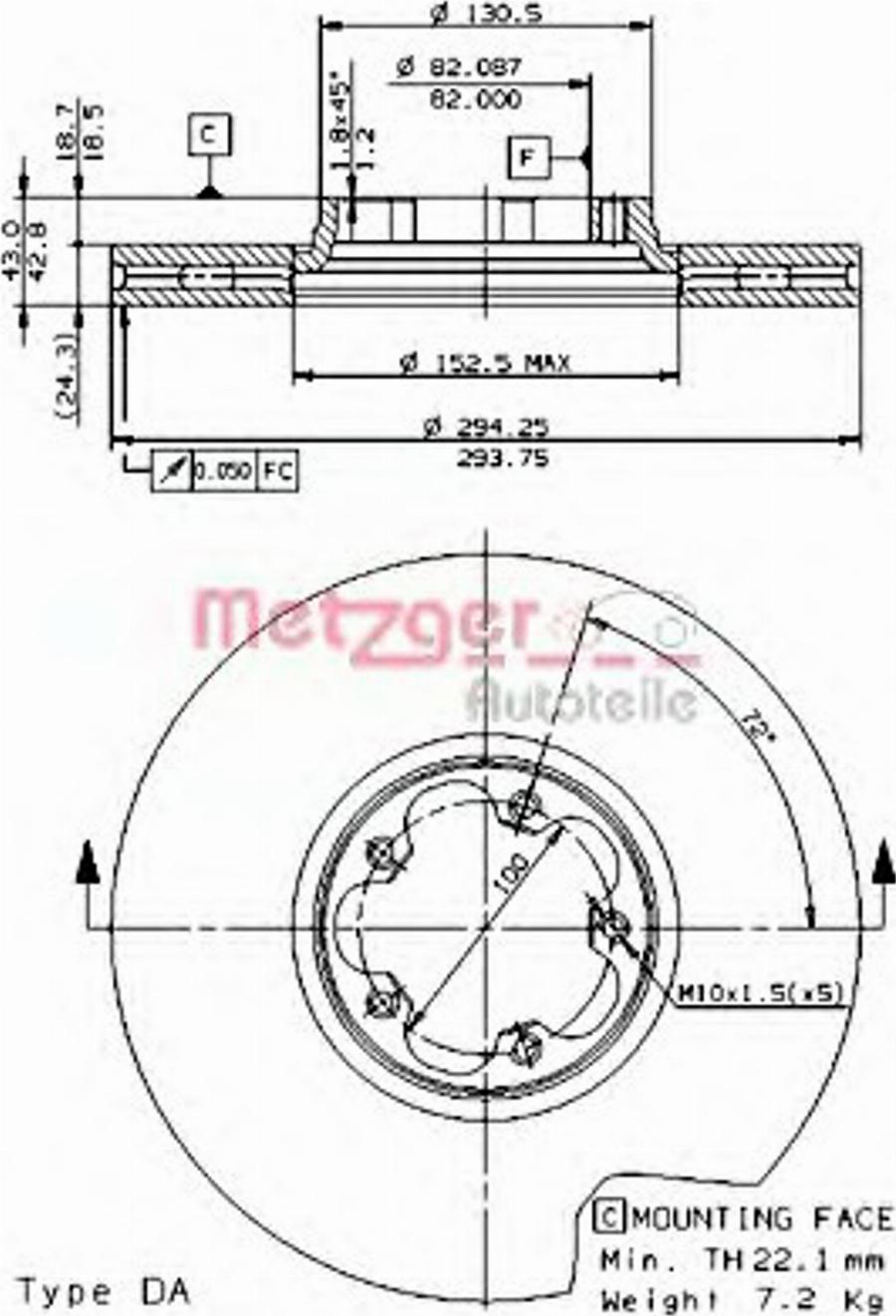 Metzger 24806 E - Bremžu diski www.autospares.lv