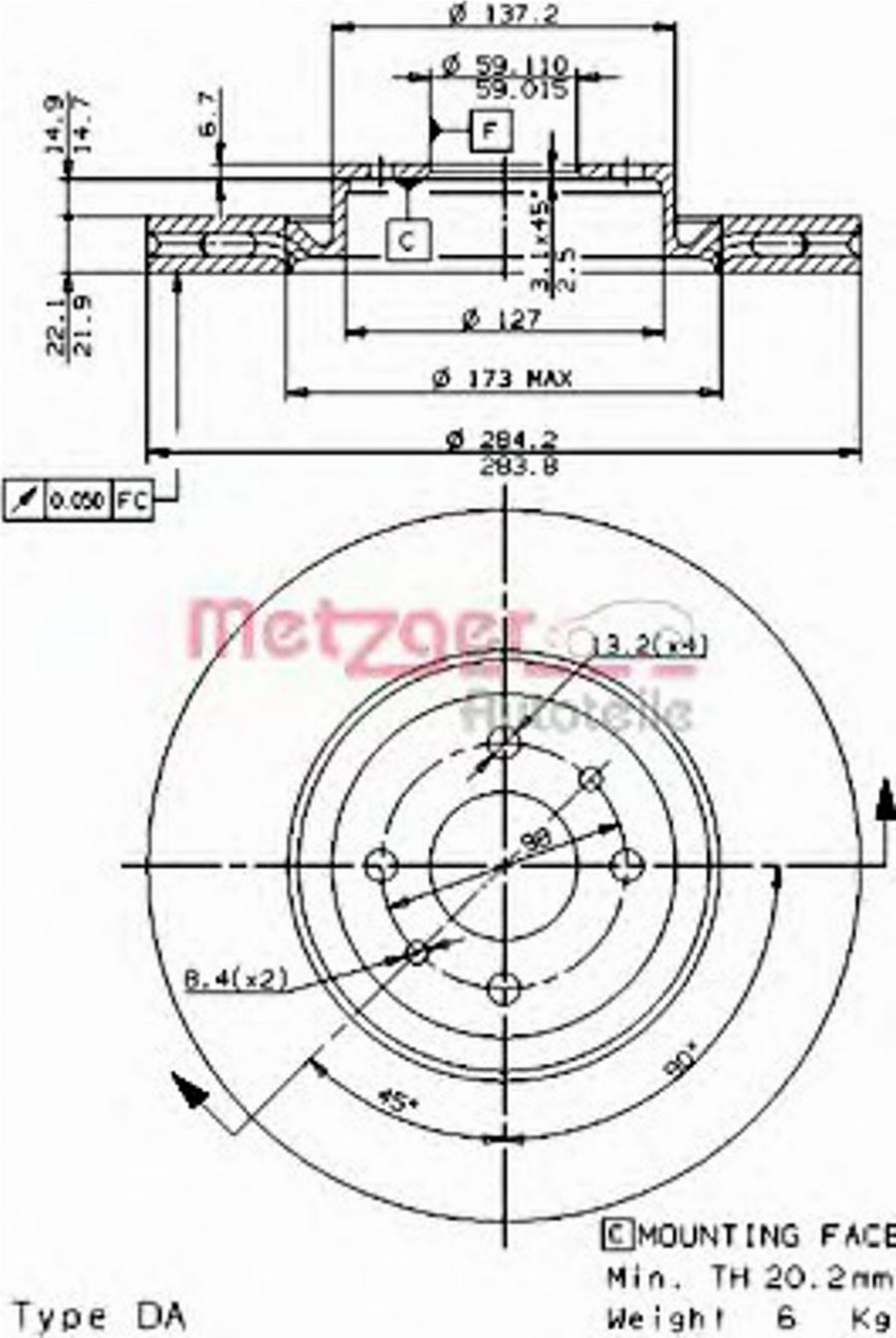 Metzger 24242E - Bremžu diski autospares.lv