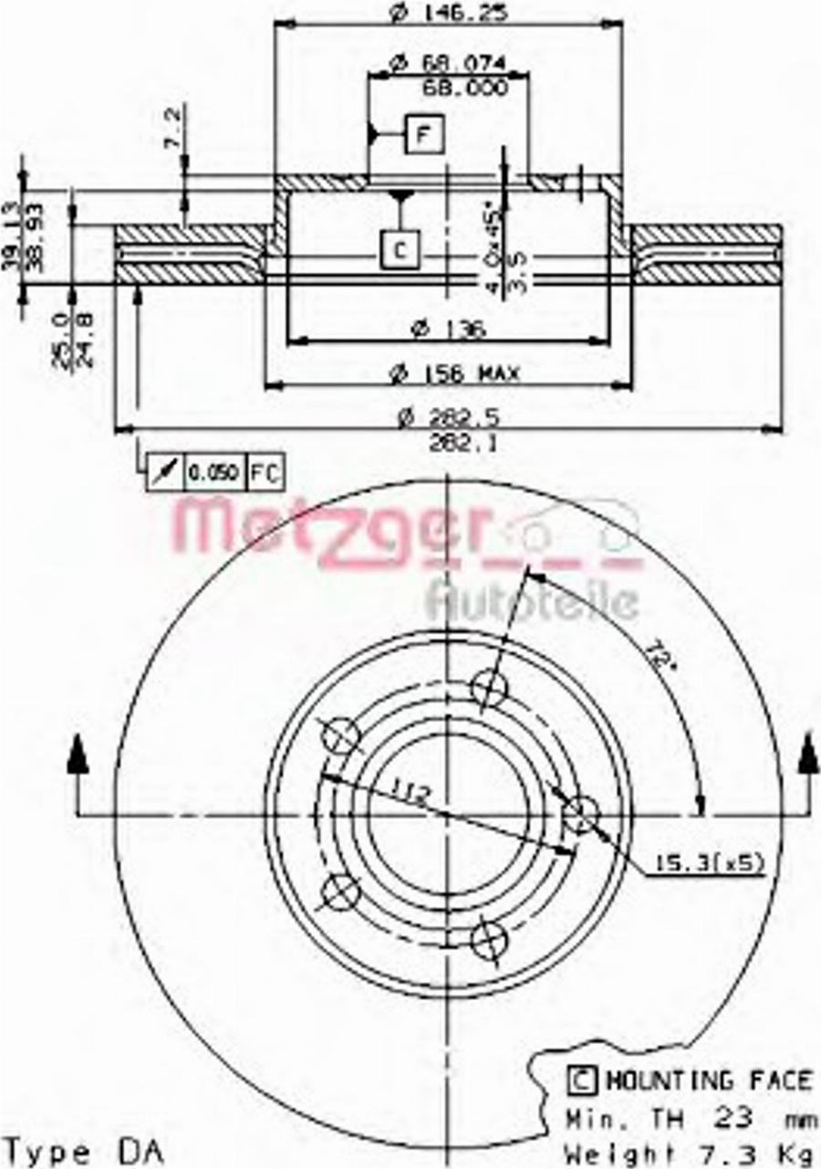 Metzger 24714 - Bremžu diski www.autospares.lv