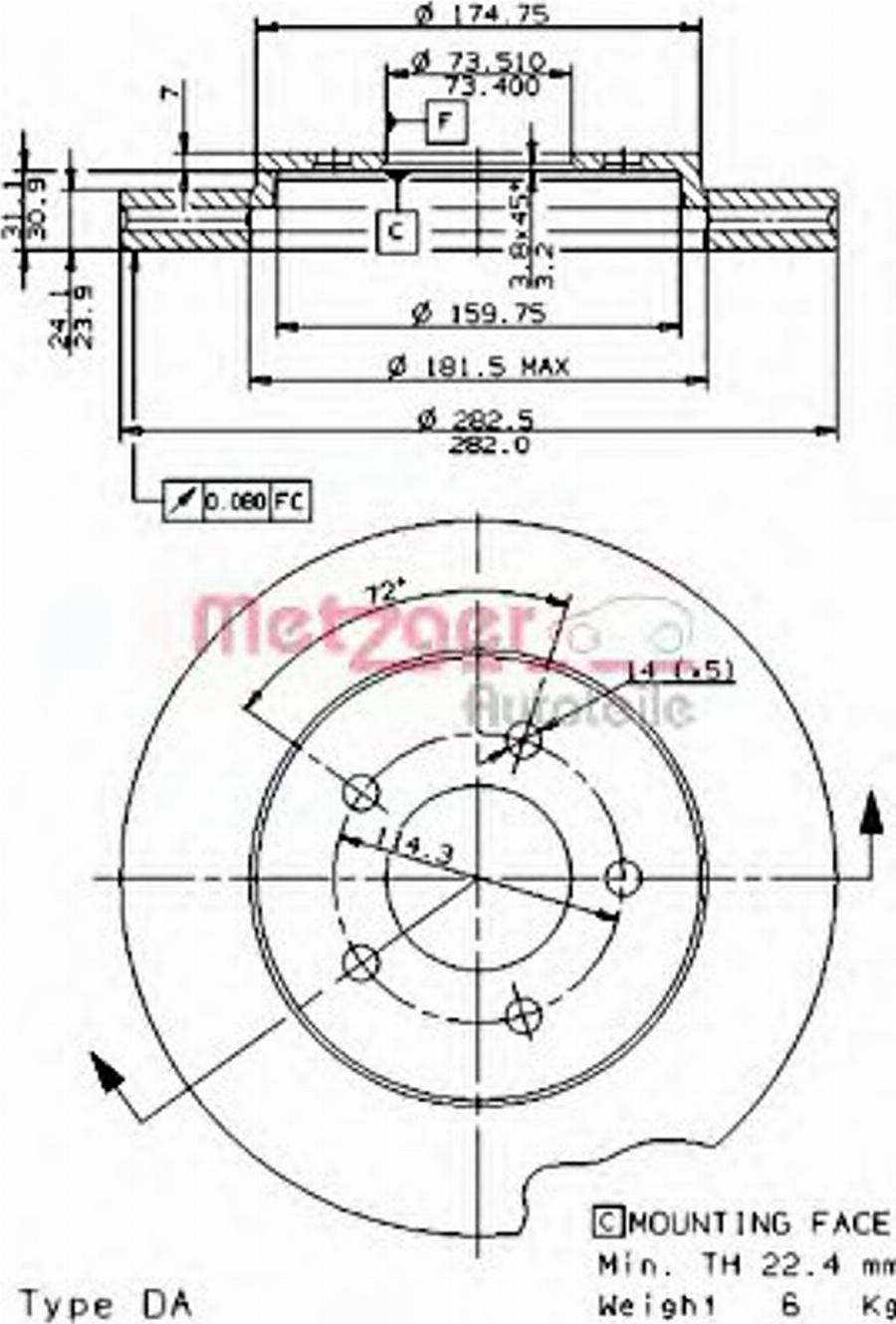 Metzger 24727E - Bremžu diski autospares.lv