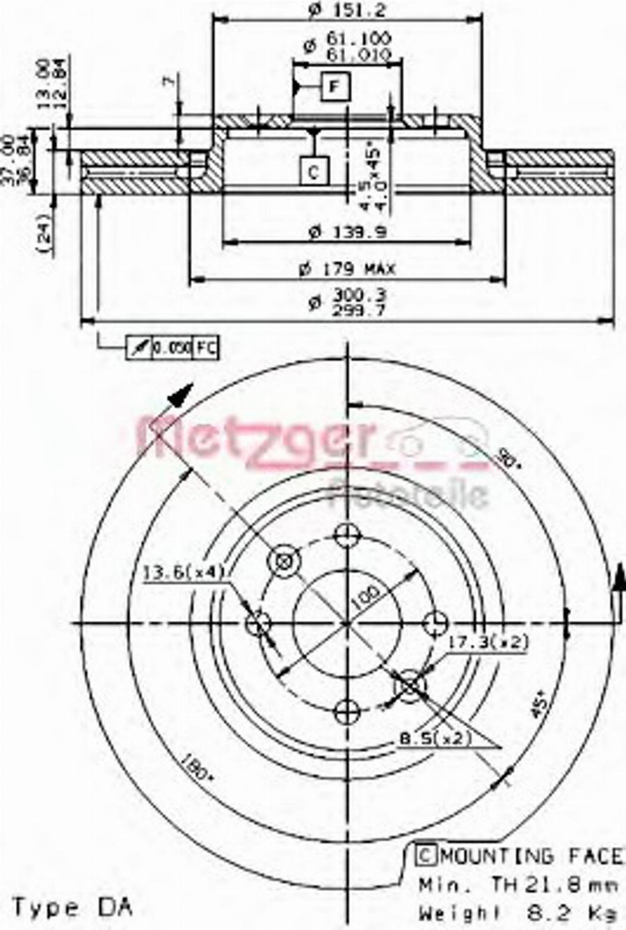 Metzger 25047 - Bremžu diski www.autospares.lv