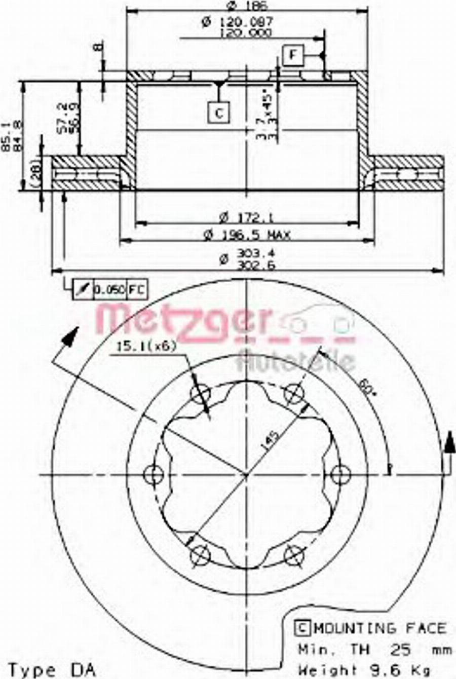 Metzger 25054 E - Bremžu diski www.autospares.lv