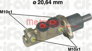 Metzger 202-039 - Galvenais bremžu cilindrs www.autospares.lv