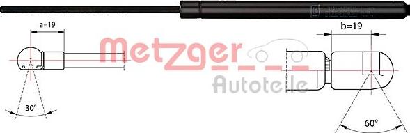 Metzger 2110487 - Gāzes atspere, Bagāžas / Kravas nodalījuma vāks www.autospares.lv