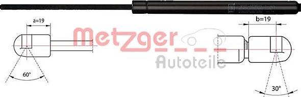 Metzger 2110516 - Gāzes atspere, Bagāžas / Kravas nodalījuma vāks www.autospares.lv