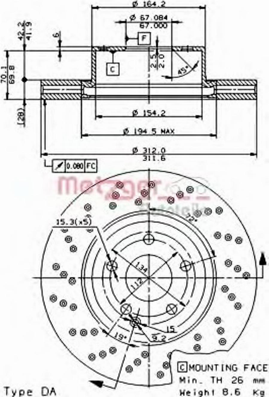 Metzger 22024V - Bremžu diski www.autospares.lv