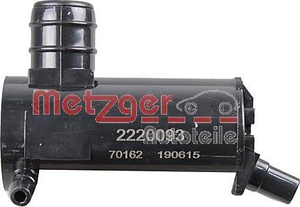 Metzger 2220093 - Ūdenssūknis, Stiklu tīrīšanas sistēma www.autospares.lv